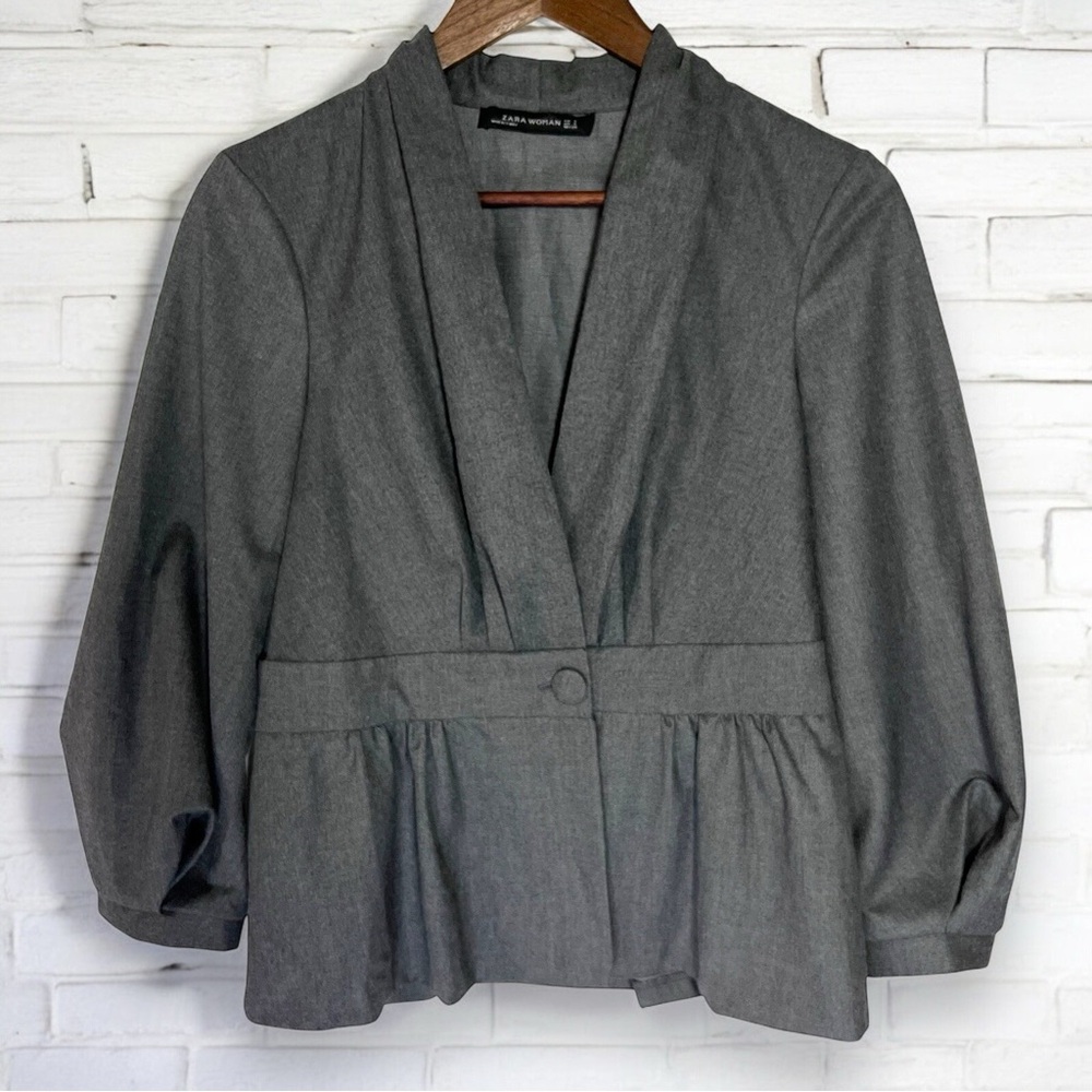 Zara Charcoal Gray Women's Blazer Size S